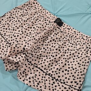 NEW-Victoria's Secret Black Heart Print Sleep Shorts